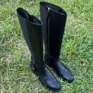 Camry Riding Boots Cole Haan Black Leather 8B